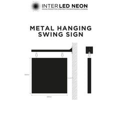 The Bank' - Outdoor metal box hanging swing sign (Any Colour)