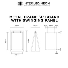 The Soho' - A Board Sign Metal 'A' frame with swinging panel (Any Colour)