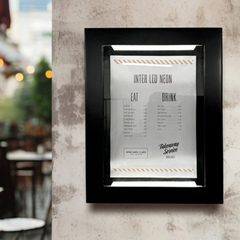 Aldwych' - Black Lockable Menu Display Case