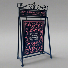 The Burlington' - Traditional Metal 'A' Board Sign with scrollwork (Any Colour)