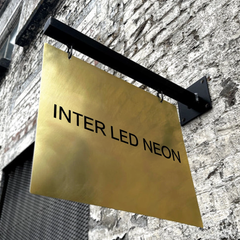 The Spitalfields' - Brass Outdoor Double Sided Hanging Swing Sign Regular