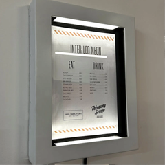 The Aldwych' - White Lockable Menu Display Case