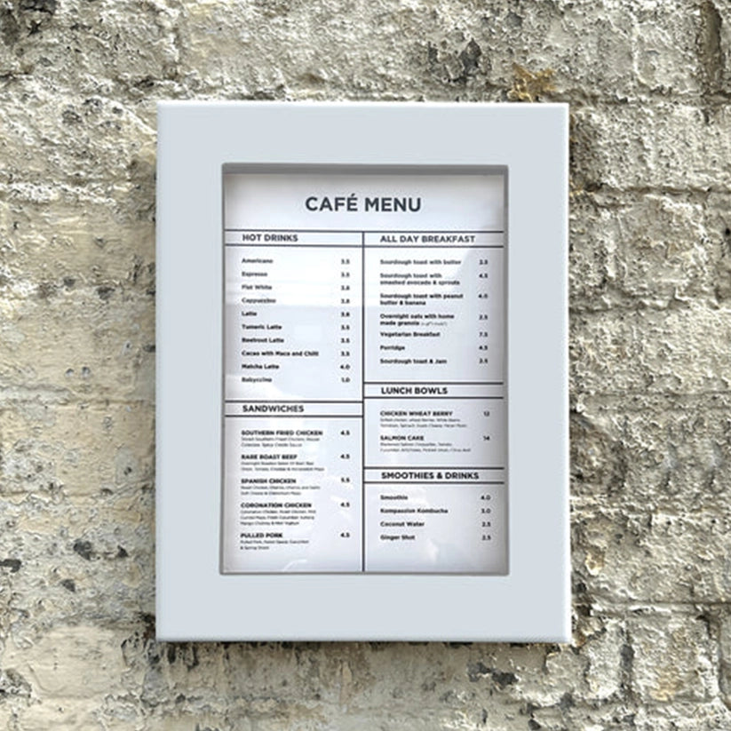 The Farringdon' - Slimline White Exterior Menu Box