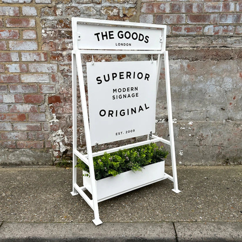 The Piccadilly' - 'A' board Sign Planter (White)