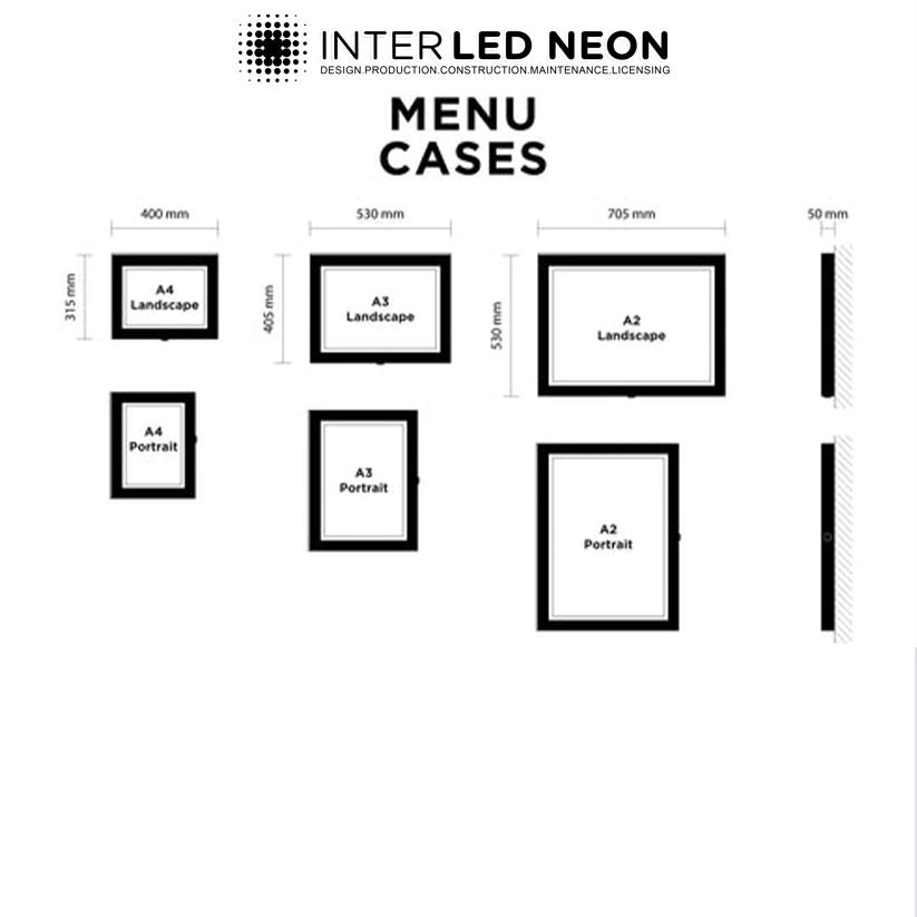 Aldwych' - Black Lockable Menu Display Case