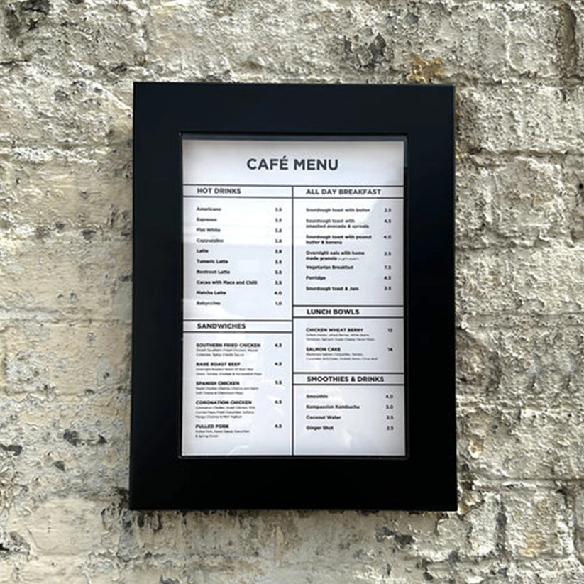 Menu Window Box The Farringdon' - Slimline White Exterior Menu Box – Inter Led Neon