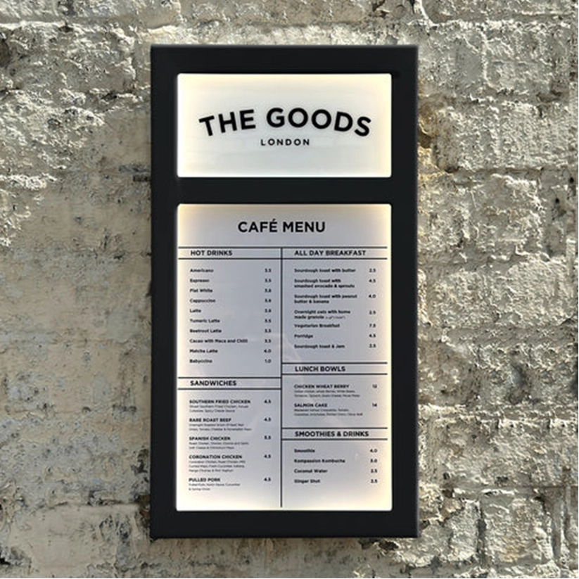 The Streatham' - Branded Black Exterior Menu Box