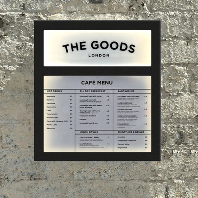 The Streatham' - Branded Black Exterior Menu Box (A4 Landscape)