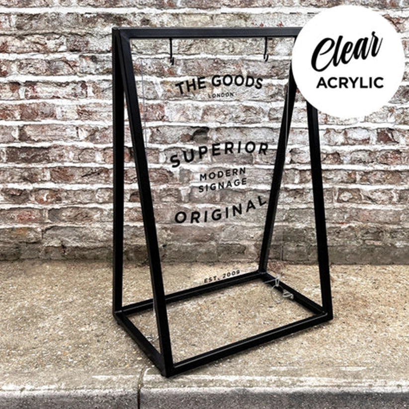 The Wandsworth' - Clear Acrylic 'A' frame Pavement Sign