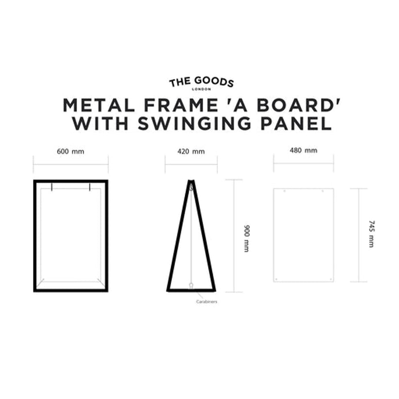 The Wandsworth' - Clear Acrylic 'A' frame Pavement Sign