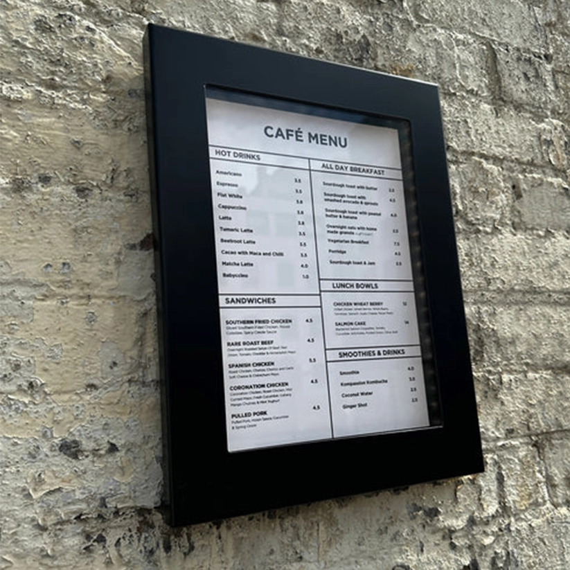 The Farringdon' - Slimline Black Exterior Menu Box