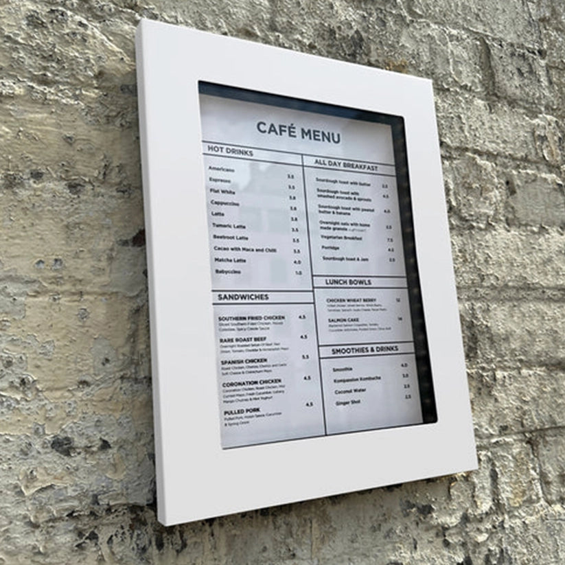 The Farringdon' - Slimline White Exterior Menu Box