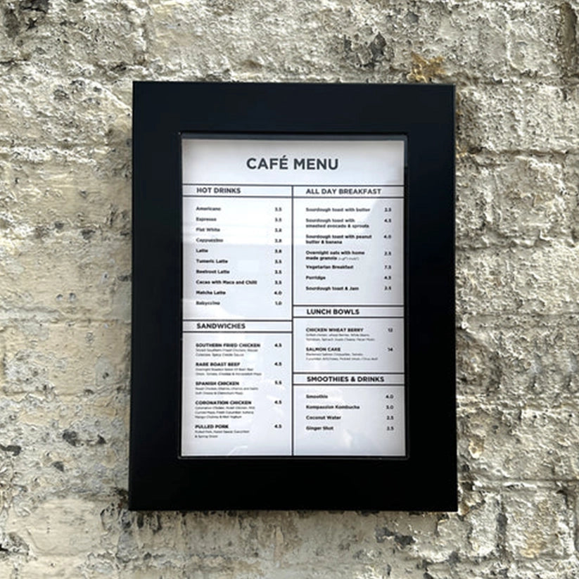 The Farringdon' - Slimline Black Exterior Menu Box