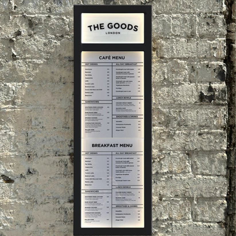 The Streatham' - Branded Black Exterior Menu Box (2x A4 Portrait)