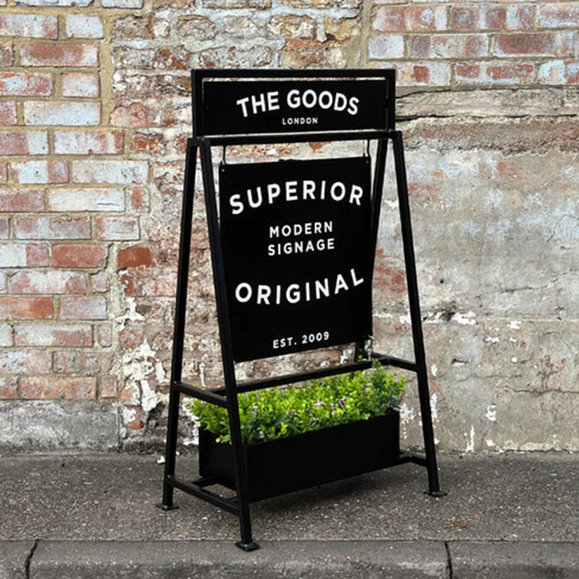 The Piccadilly' - 'A' board Sign Planter (Black)