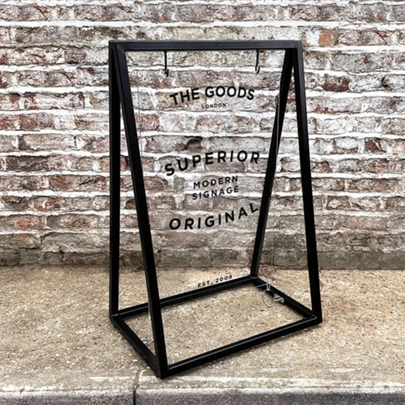 The Wandsworth' - Clear Acrylic 'A' frame Pavement Sign