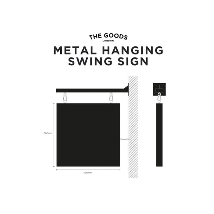 The Bank' - Outdoor metal box hanging swing sign (Any Colour)