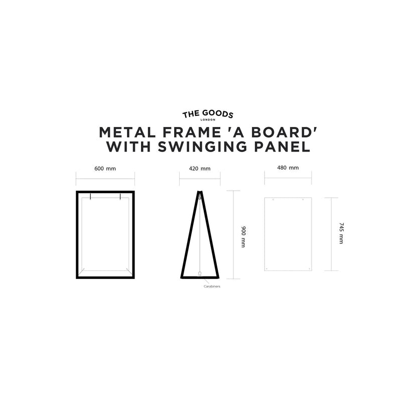 The Portobello' - Mirror 'A' frame Pavement Sign