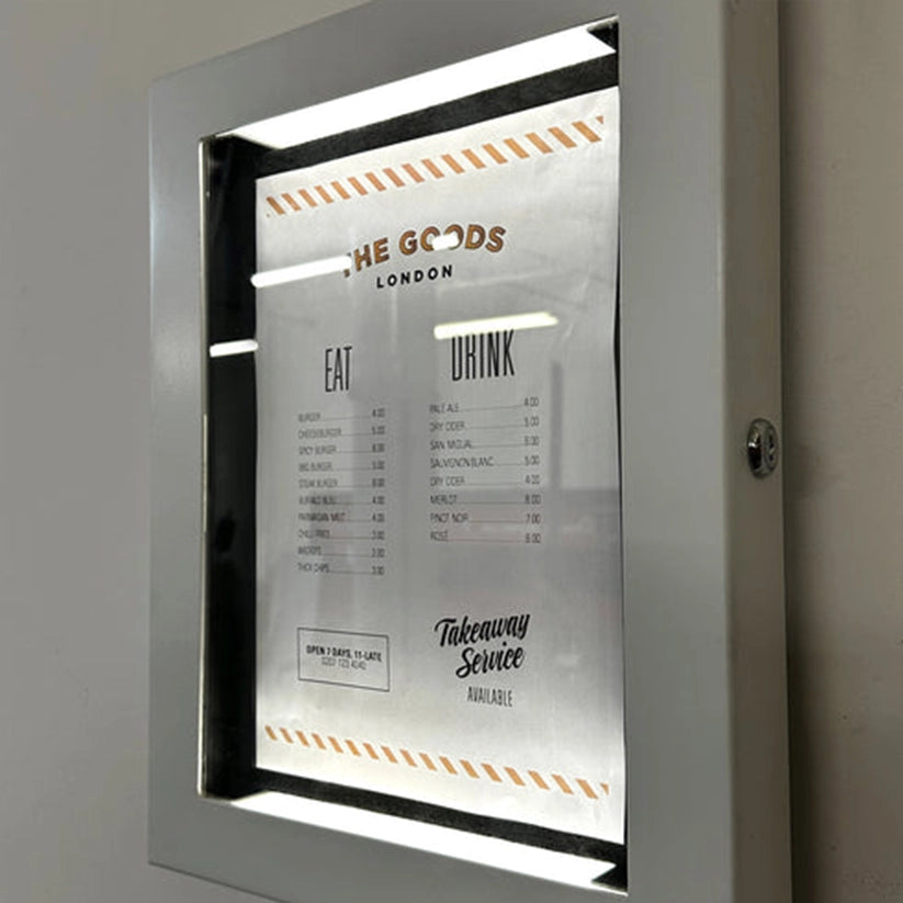 The Aldwych' - Lockable Menu Display Case - Any Colour