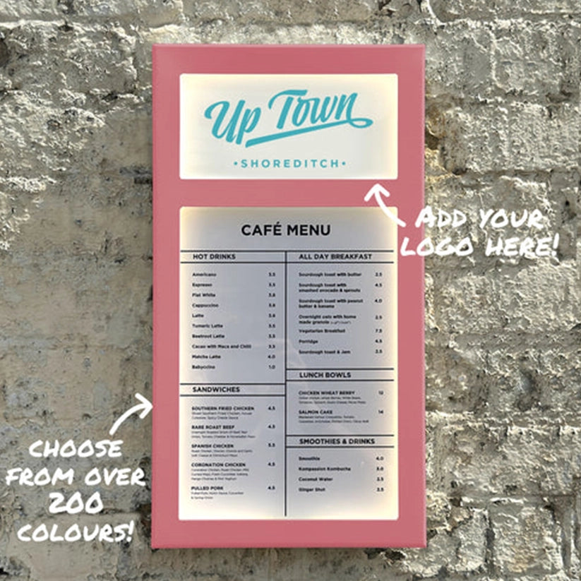 The Streatham' - Branded Exterior Menu Box - Any Colour! (2x A4 Portrait)