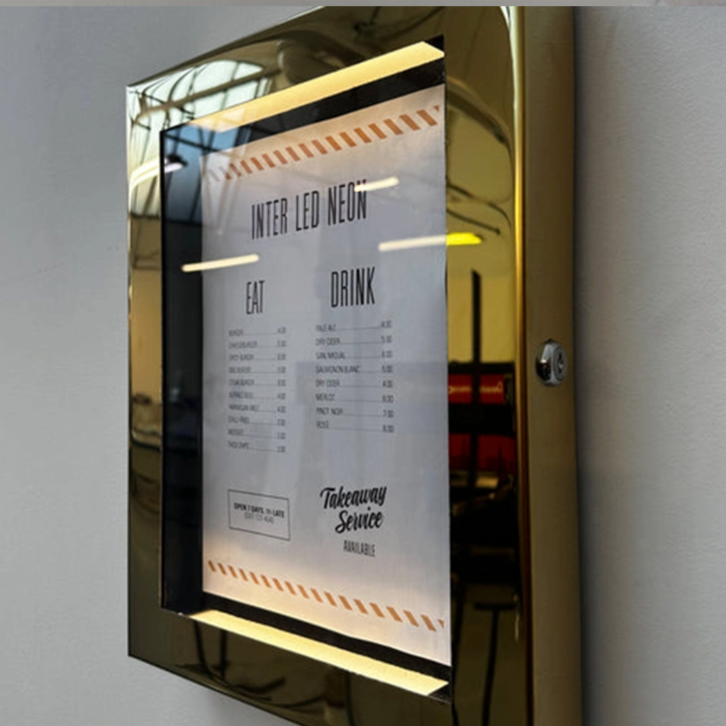 The Aldwych' - Lockable Brass Menu Case