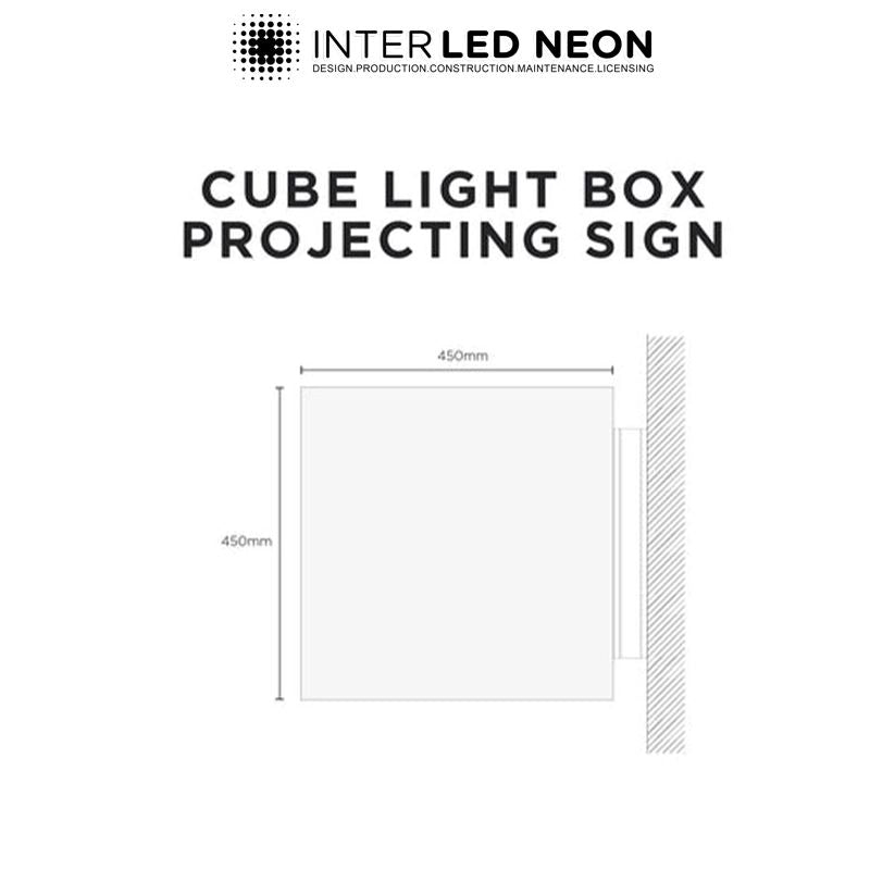 Light Box Sign Cube The Finchley' - Cube Light Box Projecting Sign – Inter Led Neon