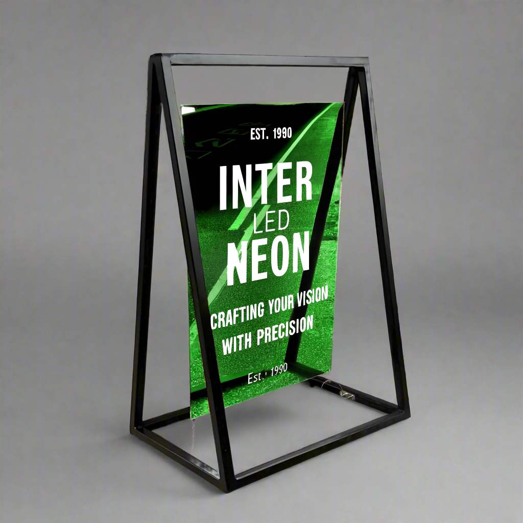 The Portobello' - Coloured Mirror 'A' Frame Sign – Stylish Reflective Pavement Sign for Shops & Cafés