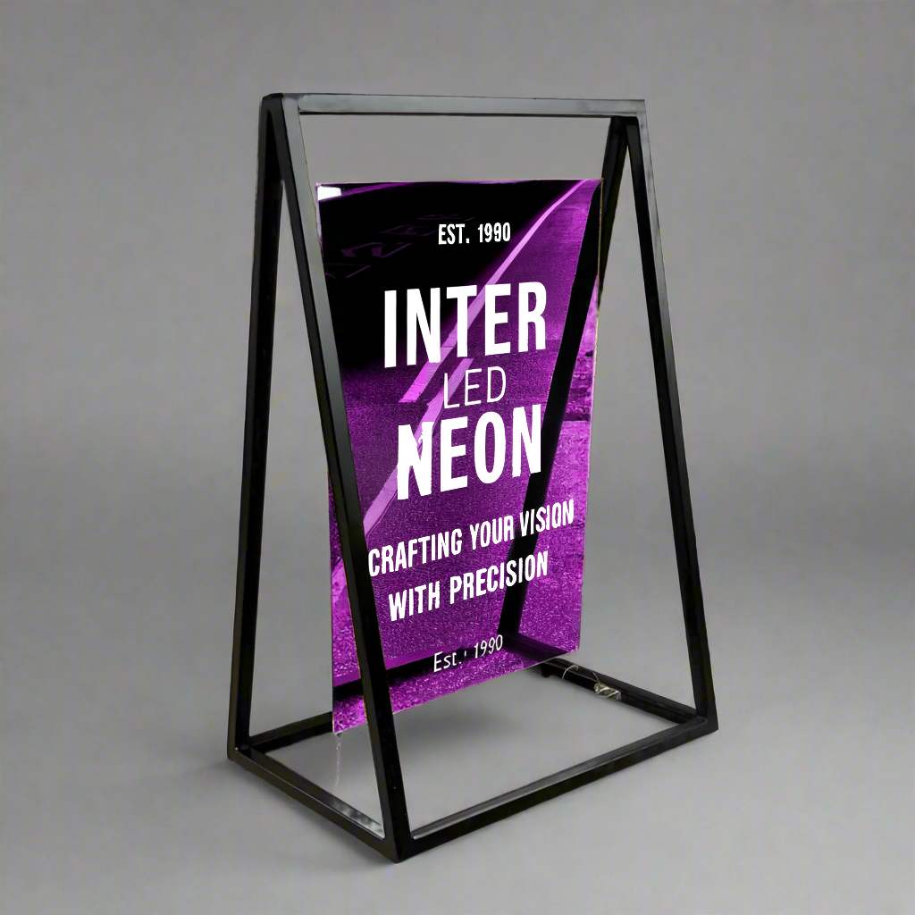 The Portobello' - Coloured Mirror 'A' Frame Sign – Stylish Reflective Pavement Sign for Shops & Cafés