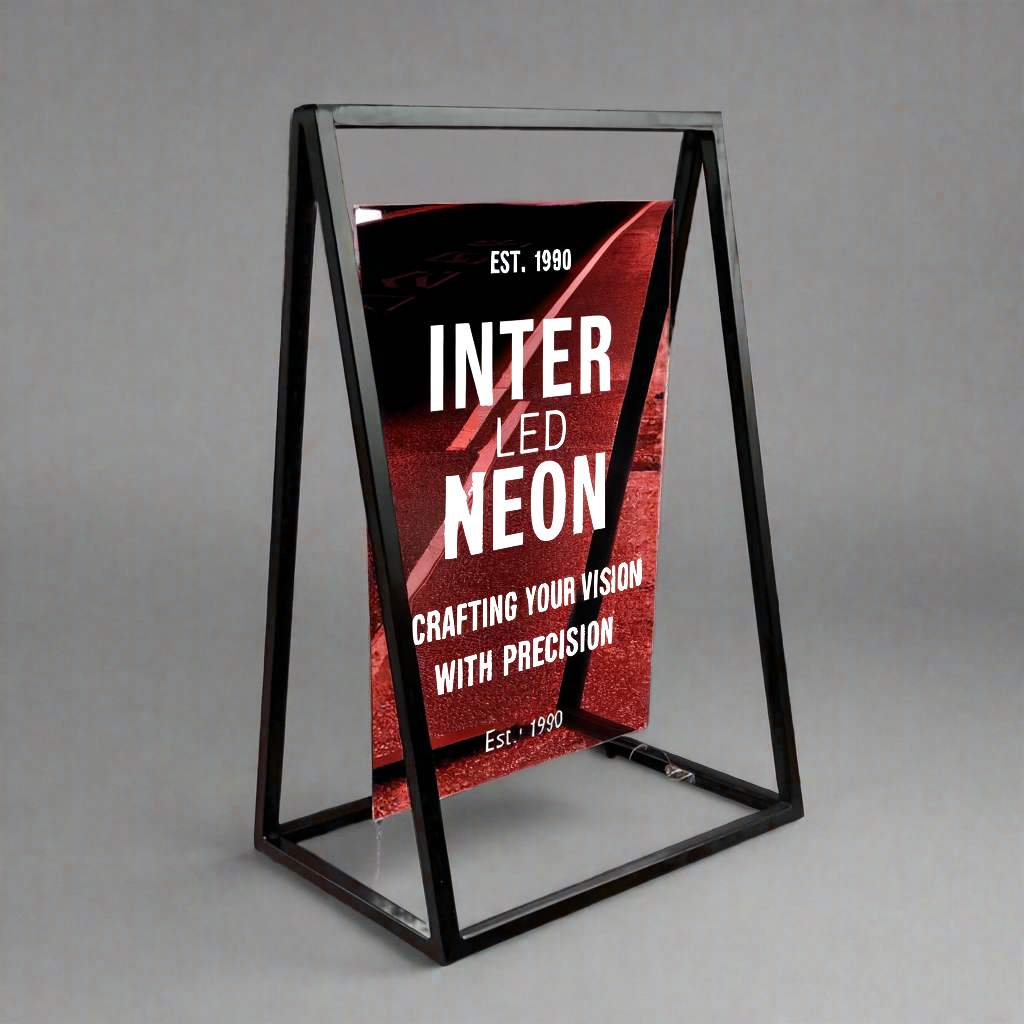 The Portobello' - Coloured Mirror 'A' Frame Sign – Stylish Reflective Pavement Sign for Shops & Cafés