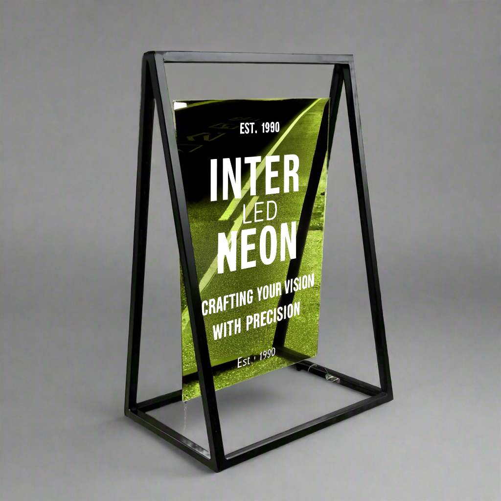 The Portobello' - Coloured Mirror 'A' Frame Sign – Stylish Reflective Pavement Sign for Shops & Cafés