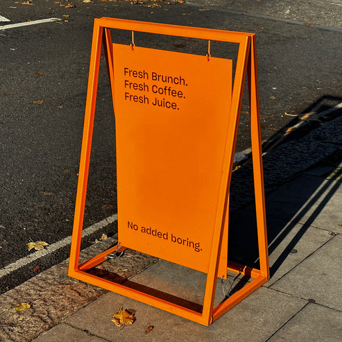 The Soho' - A Board Sign Metal 'A' frame with swinging panel (Any Colour)