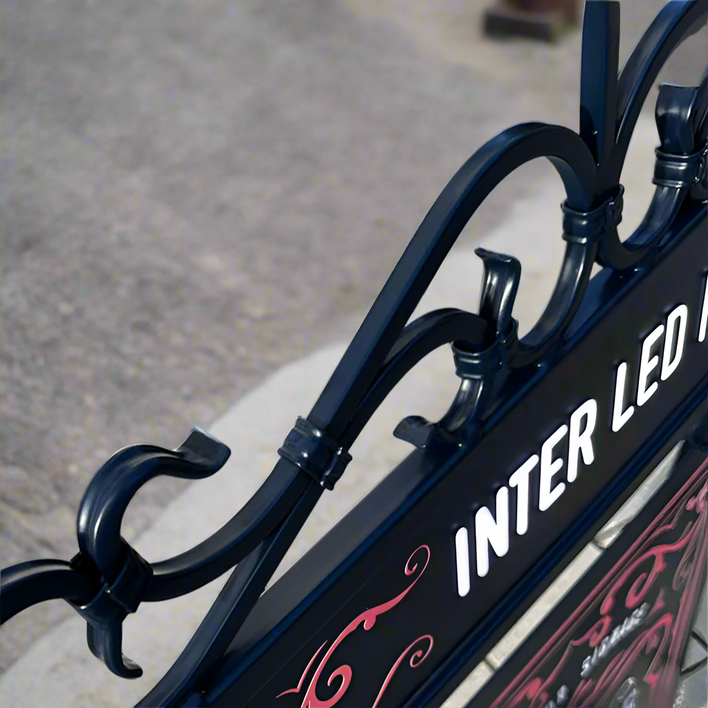 The Burlington' - Traditional Metal 'A' Board Sign with scrollwork (Any Colour)