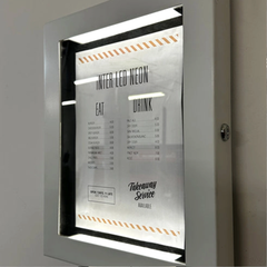 The Aldwych' - White Lockable Menu Display Case