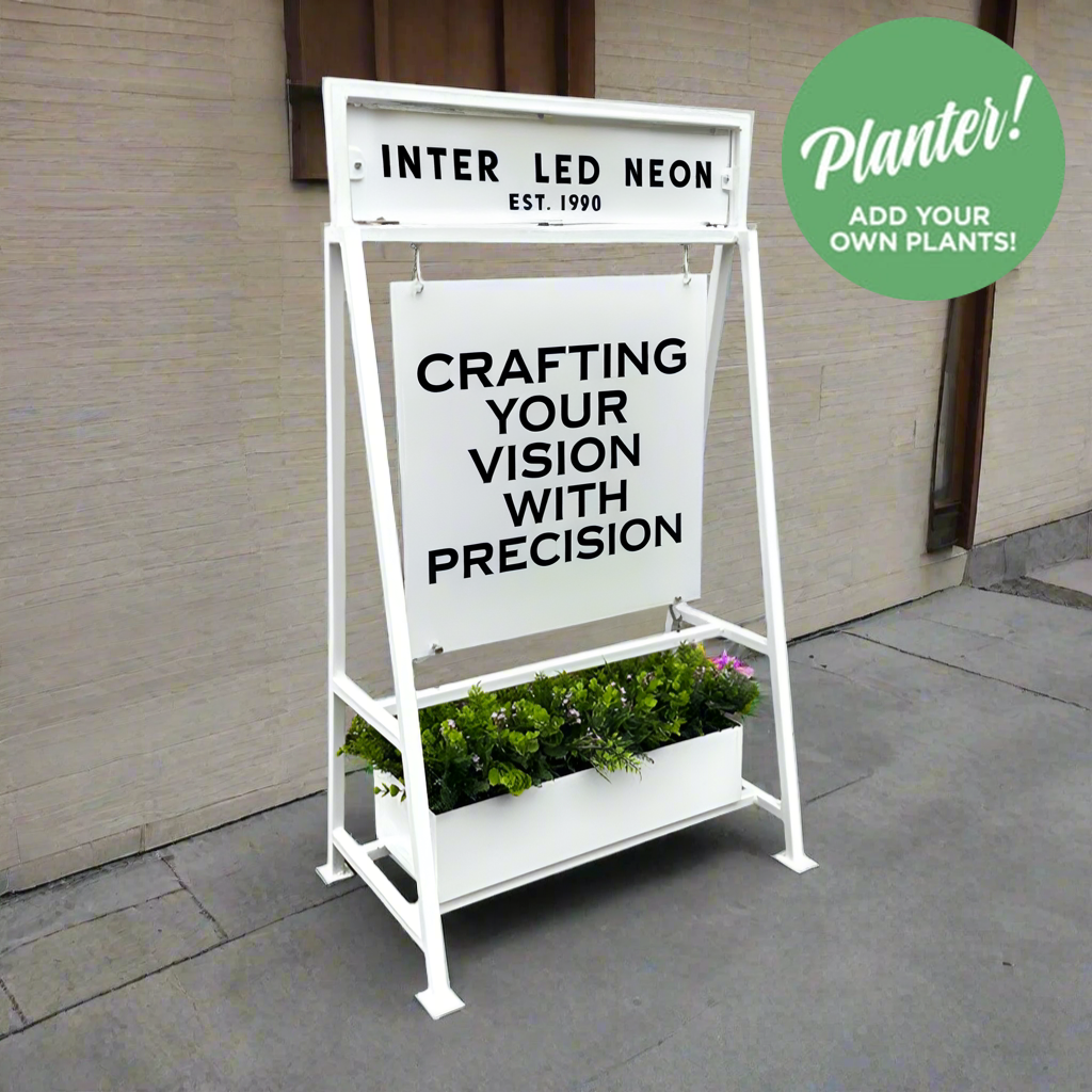 The Piccadilly' - 'A' board Sign Planter (White)